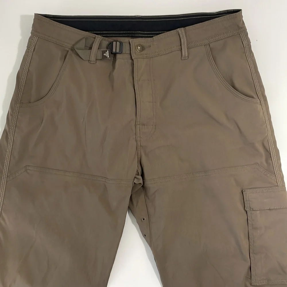 Prana men’s‎ Large nylon flat front khaki cargo pants.